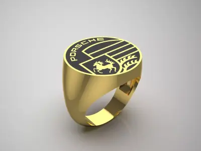 man porsche gold ring mr0069 3D print model