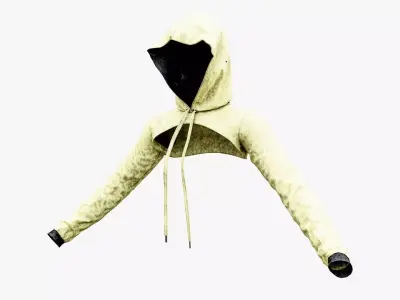 cut out cropped hoodie Low-poly 3D model