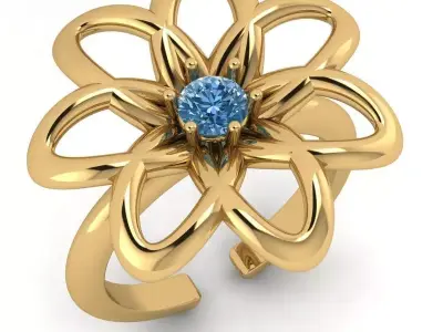 3d-model flower ring  3D print model