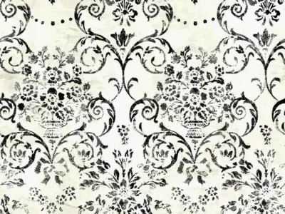  Classic Blue Damask Armchair 3D model