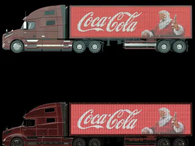 Volvo VNL Vinyl 760 Santa Tractor Truck 3D model