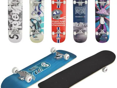 Skateboards skateboard with owl 3D model
