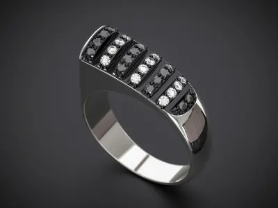 A MAN S RING WITH AN ORIGINAL SHAPE 3D print model