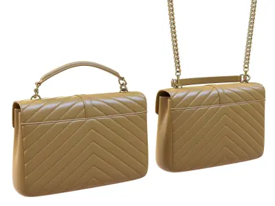 YSL Saint Laurent College Medium Chain Bag Yellow Low-poly 3D model