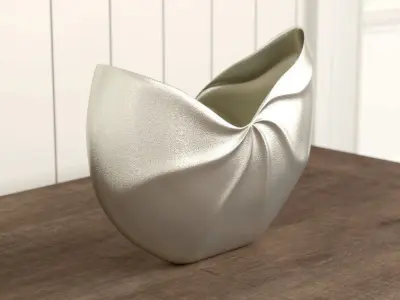 Varix Silver Aluminum Table Vase 3D model