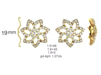 Women Earrings MTL MGX STL OBJ FBX Details 3D print model