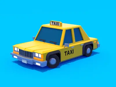 TAXI vehicle Low-poly 3D model