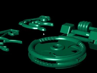 Gym equipment and symbol Free 3D print model