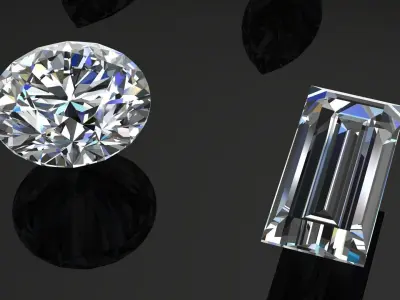 Diamond Gem Stones pack Low-poly 3D model
