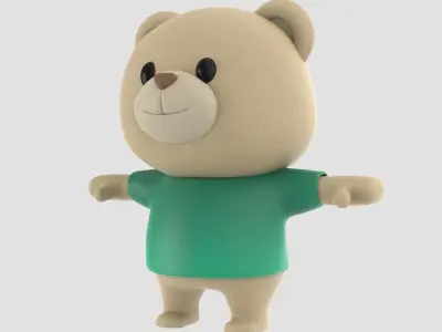 Bear 02 - SD Character Ready Animation-Game VR  Low-poly 3D model