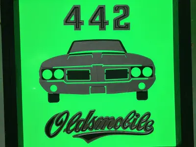 Oldsmobile 442 Garage Art Sign Kit  3D print model