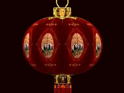 Chinese red lantern 3D model