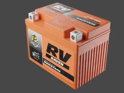 Motorcycle Battery Low-poly 3D model