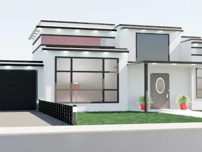 Modern House Low-poly 3D model