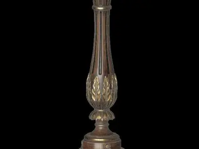 Baroque Style PBR Wood Table 3D model