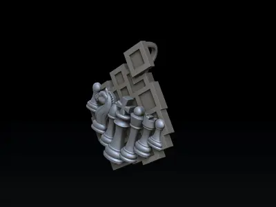Jewelry Chess Pendant Ring With Enamel Collection Set Pack 3D print model