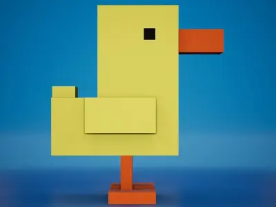 Voxel - Duckling Low-poly 3D model