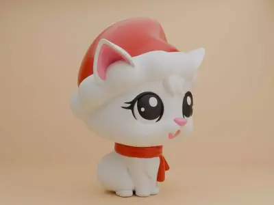 Christmas cat 91 3D print model