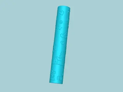 Texture Roll 27 - Kids Draw Positive - Fondant Decoration Maker 3D print model