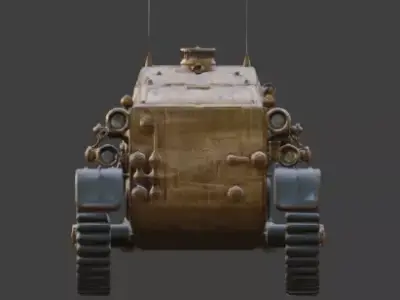 Steampunk Light Armored Reconnaissance Vehicle 3D Model Low-poly 3D model