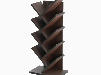 Medium Bookshelf B Set  Low-poly 3D model