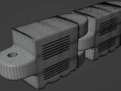 Race Track Barrier 3D Model 3D model