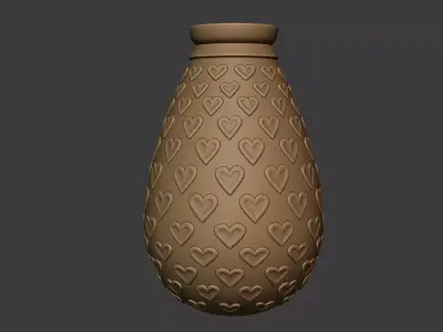 vase with hearts 3D print model