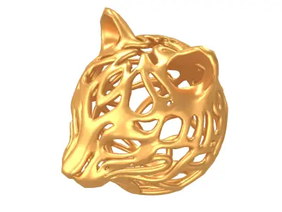 Abstract Cat Head Shape Decoration v1 008 Low-poly 3D model