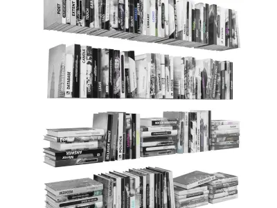 Books 150 pieces 2-6-5 Low-poly 3D model