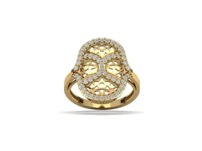 STL 3DM Women Ring Womens Ring Diamonds With Stone Model 3D print model