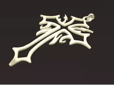 Luxurious Handcrafted Cross Necklace File Item 14 3D print model