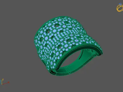 STL 3DM Print Ready Women Diamond Ring Lightweight Printable  3D print model 96