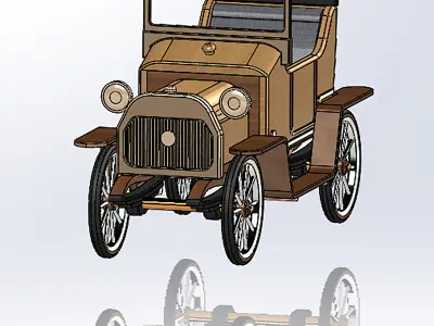 Retro car Le Zebre 3D print model