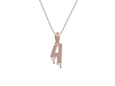 Model 1237 4 Bloody Terror Initial Number Pendant 3D print model