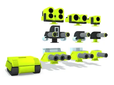 Cartoon Tank Low-poly 3D model