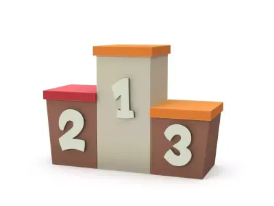 Cartoon award podium 3D model