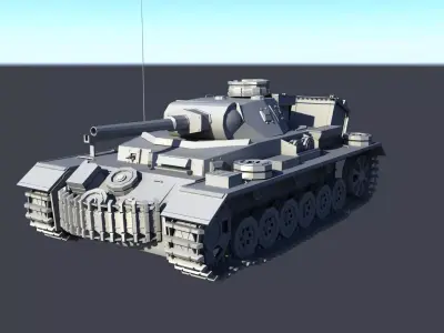 BattleTank world war ii tank Low-poly 3D model