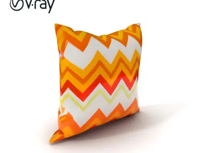 Chevron Patterned Pillow Model Pack Low-poly 3D model