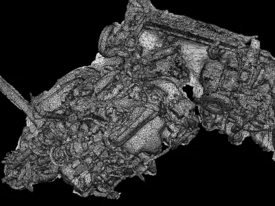 engines car parts destroyed part2 ground photogrammetry Low-poly 3D model