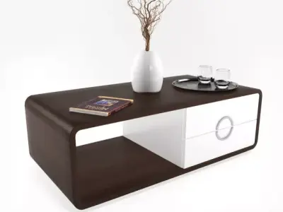 table modern coffee with drawers Free 3D model