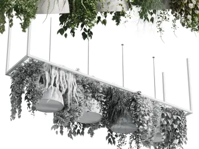 pot light pendant -plant light hanging 08 3D model