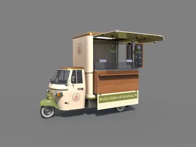 Food Truck Low-poly 3D model