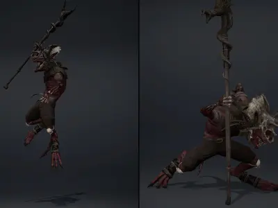 Mist Mage Damaged Low-poly 3D model