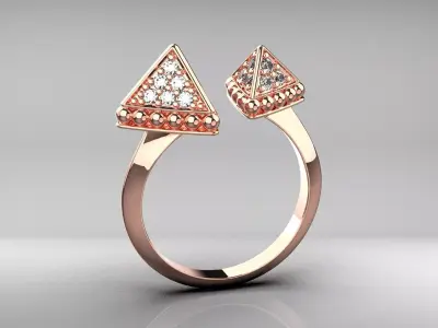 Female Stylish Ring with diamonds N121 3D print model