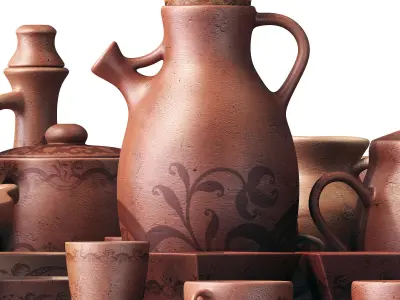 Dishes clay decor n19 3D model