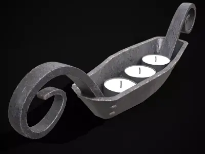 Candle Holder Decoration Low-poly 3D model