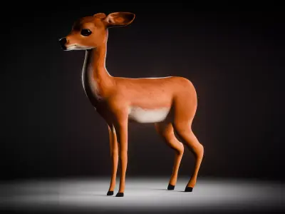 Stylized Doe Low-poly 3D model
