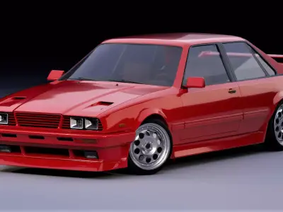 80s sports coupe Low-poly 3D model