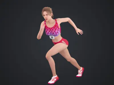 Athlete Runner Low-poly 3D model