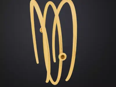 Luxury Spiral Gold Bracelet - High - poly 3D Model 3D model